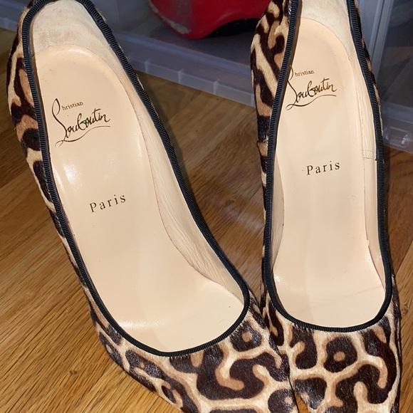 Christian louboutin leopard print calf hair 120 mm heel - Picture 5 of 6